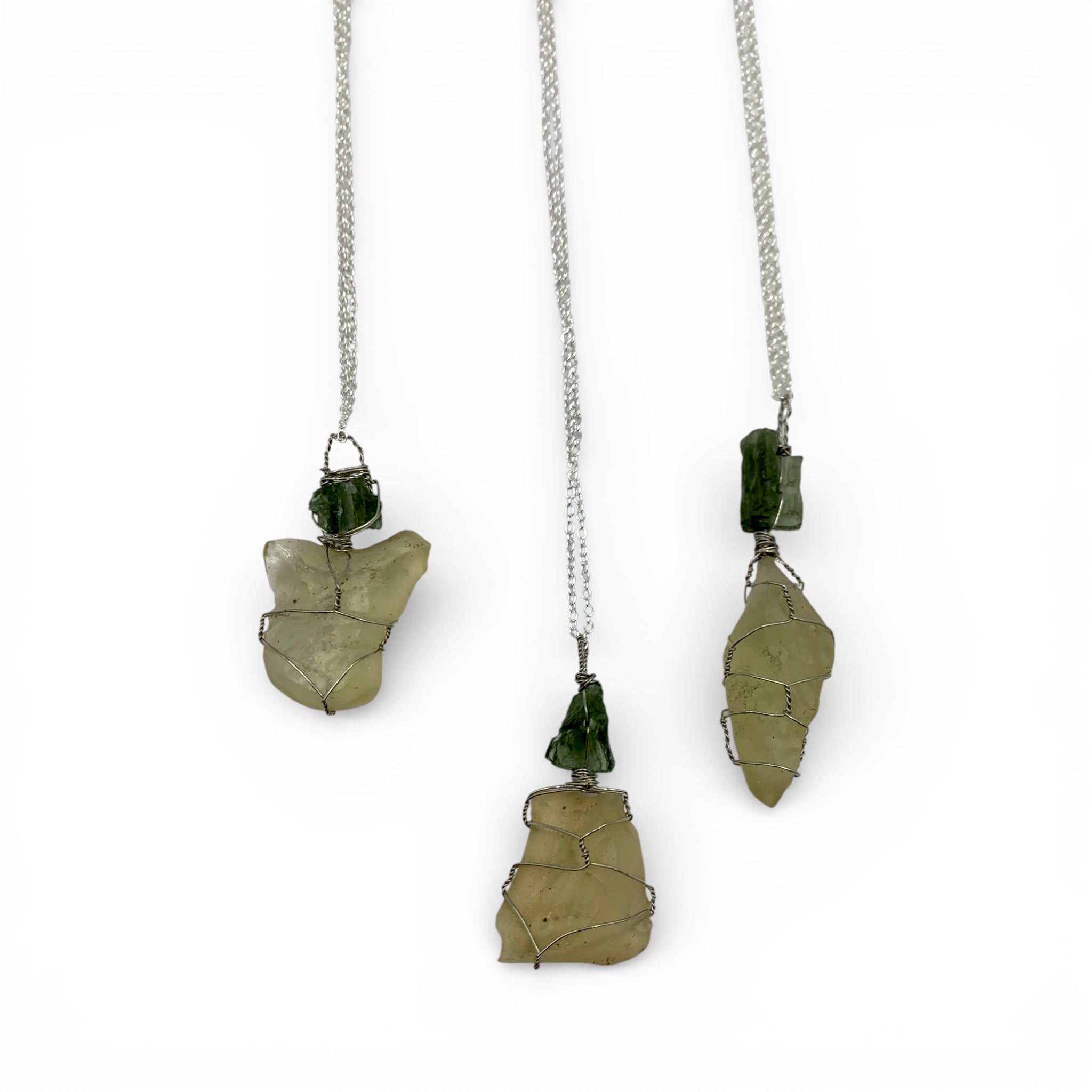 Necklace - Moldavite and Libyan Tektite "Out of this World"